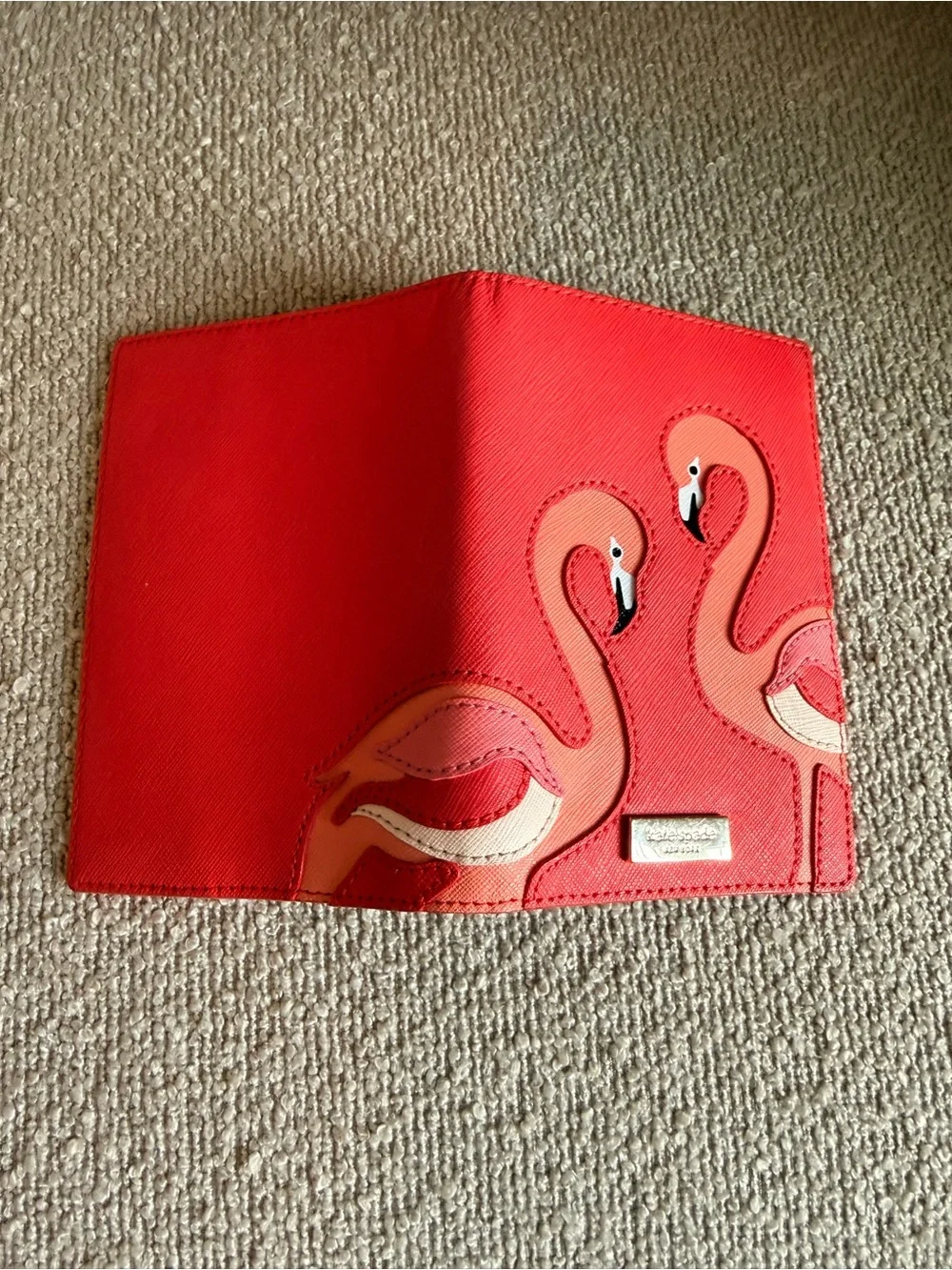 kate spade flamingo passport cover in coral and light pink
